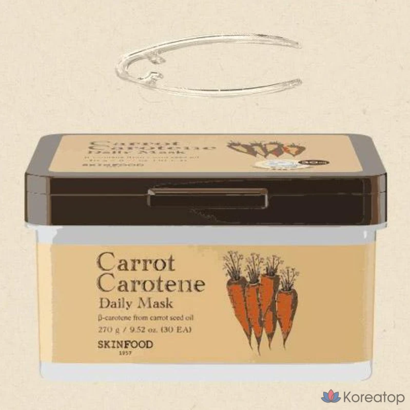 Маска для лица Skinfood с морковью и каротином, 30 штук, 1 упаковка.