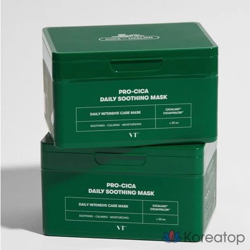 Ежедневная успокаивающая маска VT Cosmetic Pro Cica, 30 шт., 1 упаковка