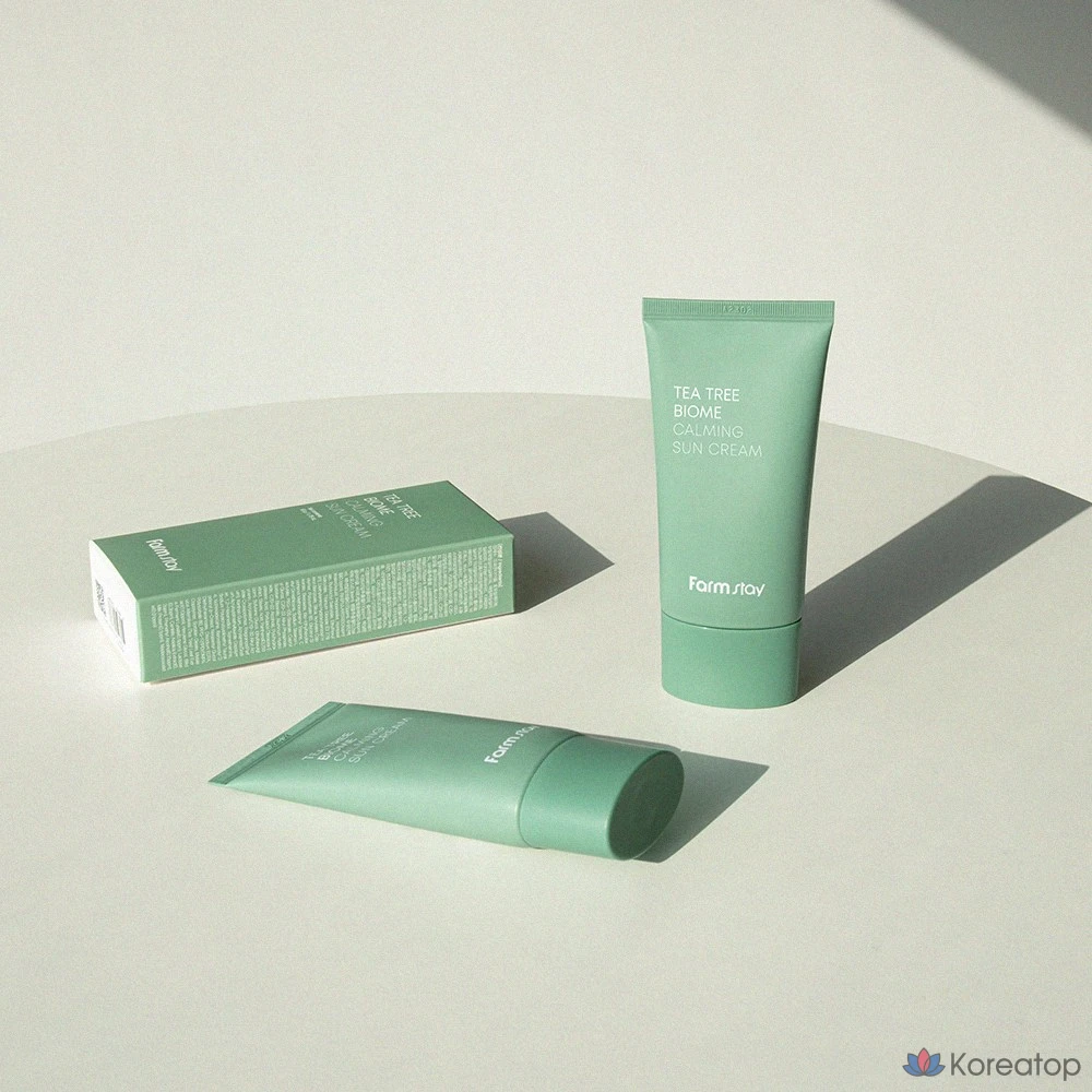 Успокаивающий солнцезащитный крем FarmStay Tea Tree Biome SPF50+/PA++++, 1 шт., 50 мл