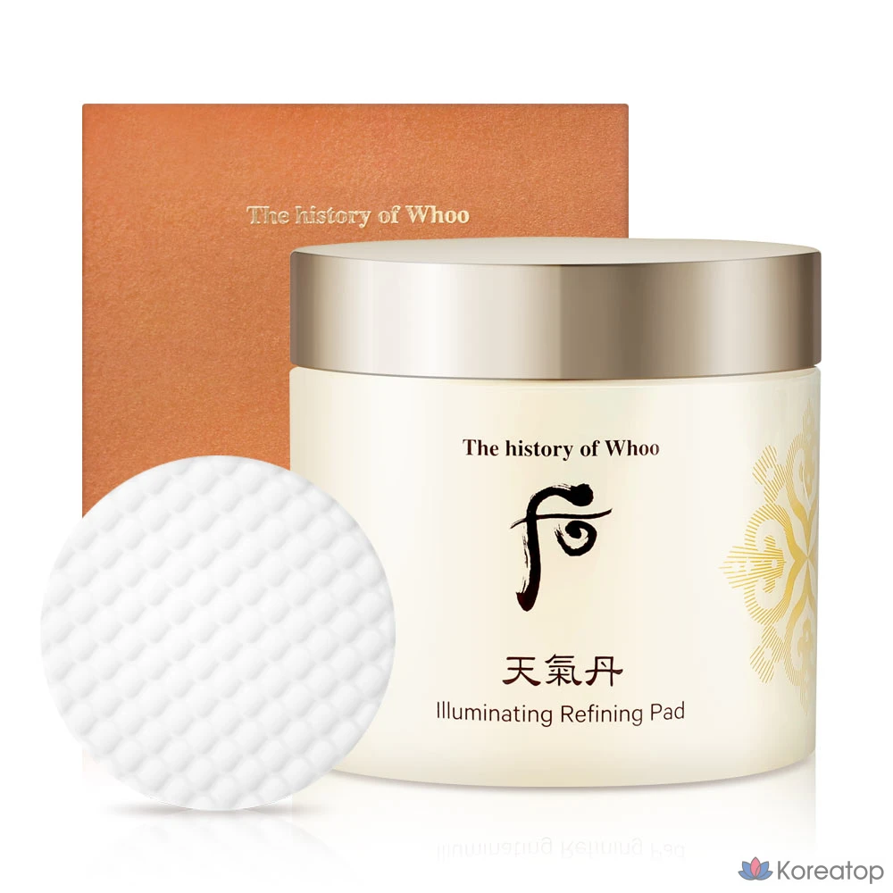 Отшелушивающие подушечки для лица The Whoo Cheongidan Hwahyun Refining Facial Exfoliating Pore Pad, 160 мл, 60 листов, 1 упаковка.