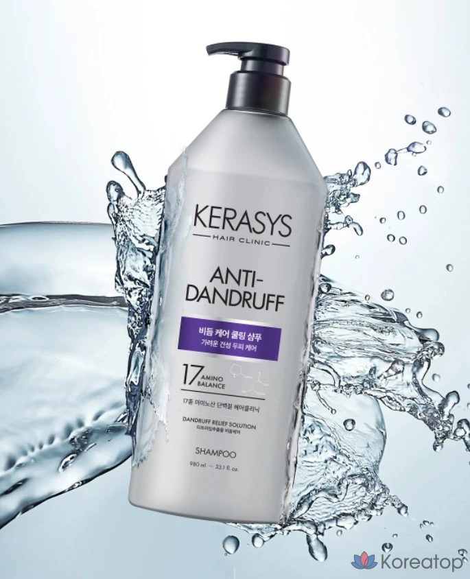 Охлаждающий протеиновый шампунь KeraSys для ухода за кожей головы и борьбы с перхотью, 980 мл, 1 шт., фото 3