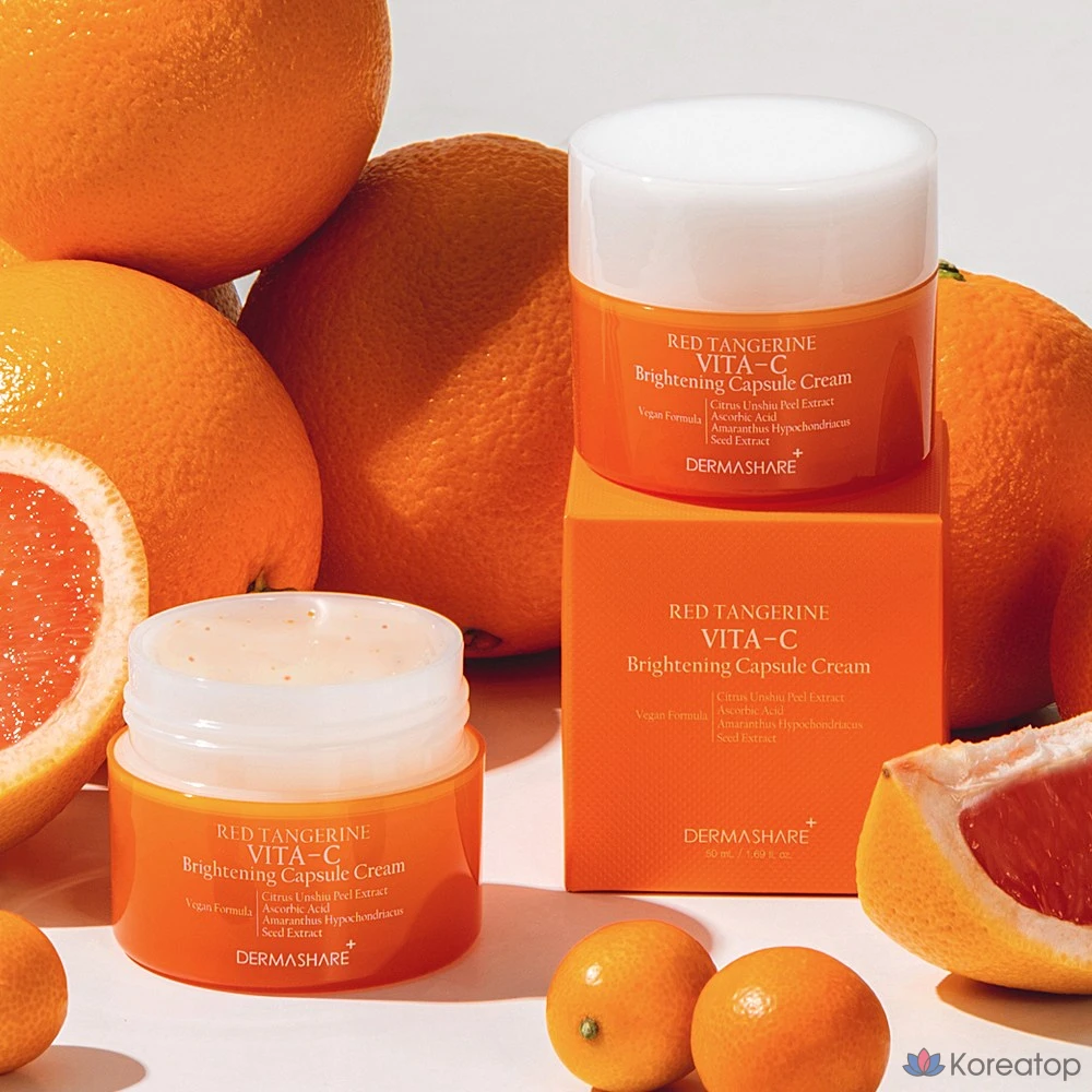 Крем Dermashare Vegan Red Orange Vitamin C Brightening Capsule Cream, 50 мл, 1 шт.