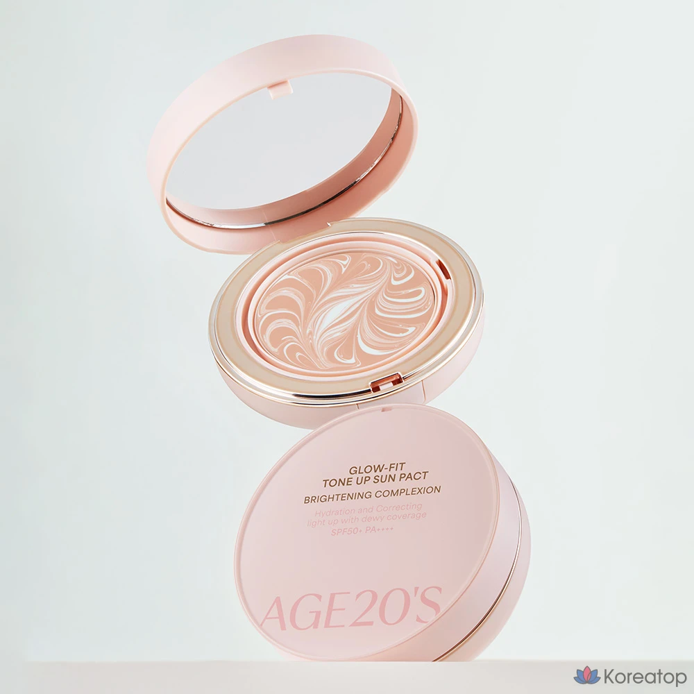 Солнцезащитный кушон AGE 20s Glow Fit Tone Up Sun Pact Case + Refill 2p SPF50+ PA++++, 12.5 г, 1 шт.