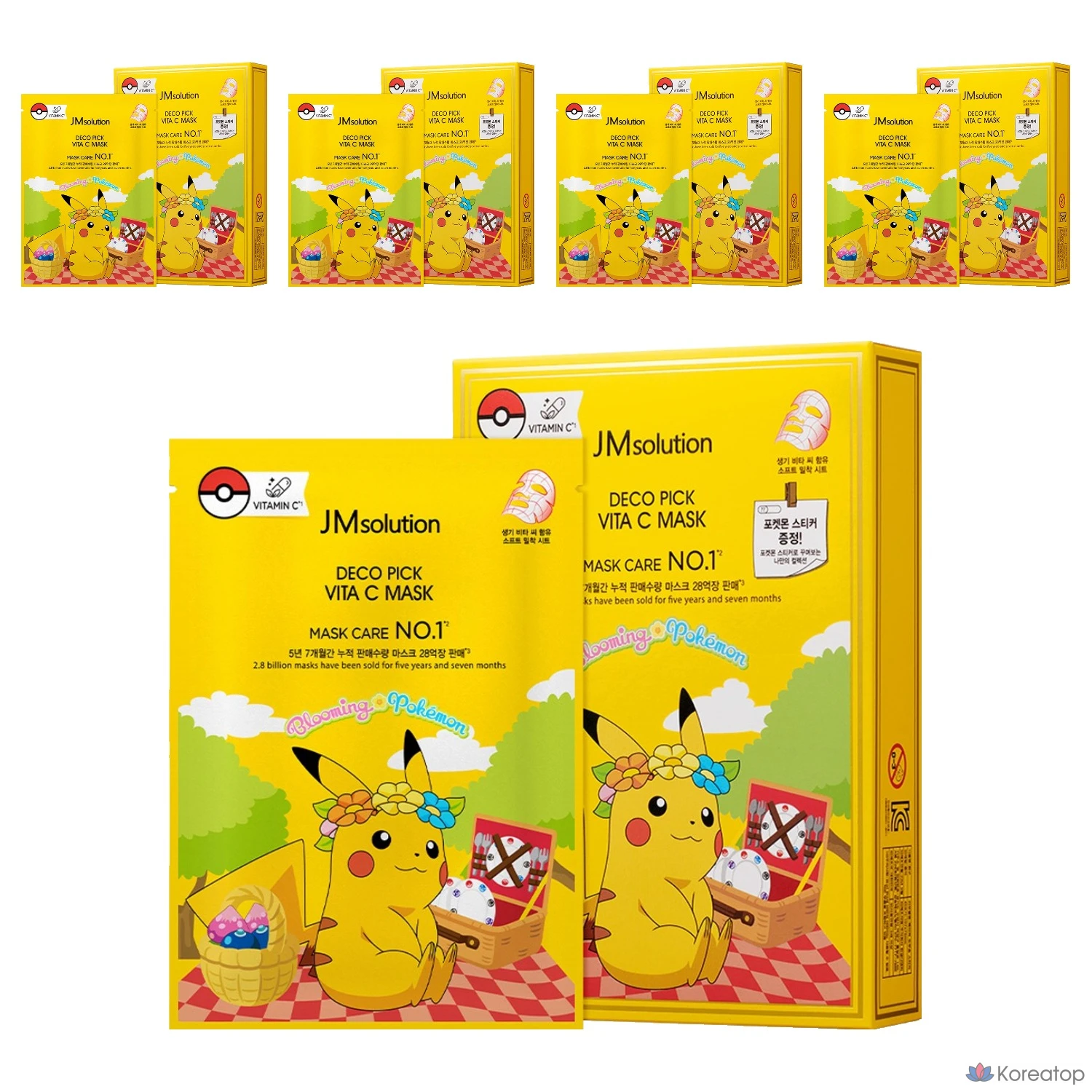 Набор масок JM Solution Pokemon Decopic Vita C, 10 листов, 5 штук.