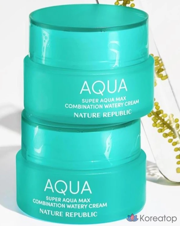 Крем для лица Nature Republic Super Aqua Max Combination Water Cream, 80 мл, 1 шт., фото 9