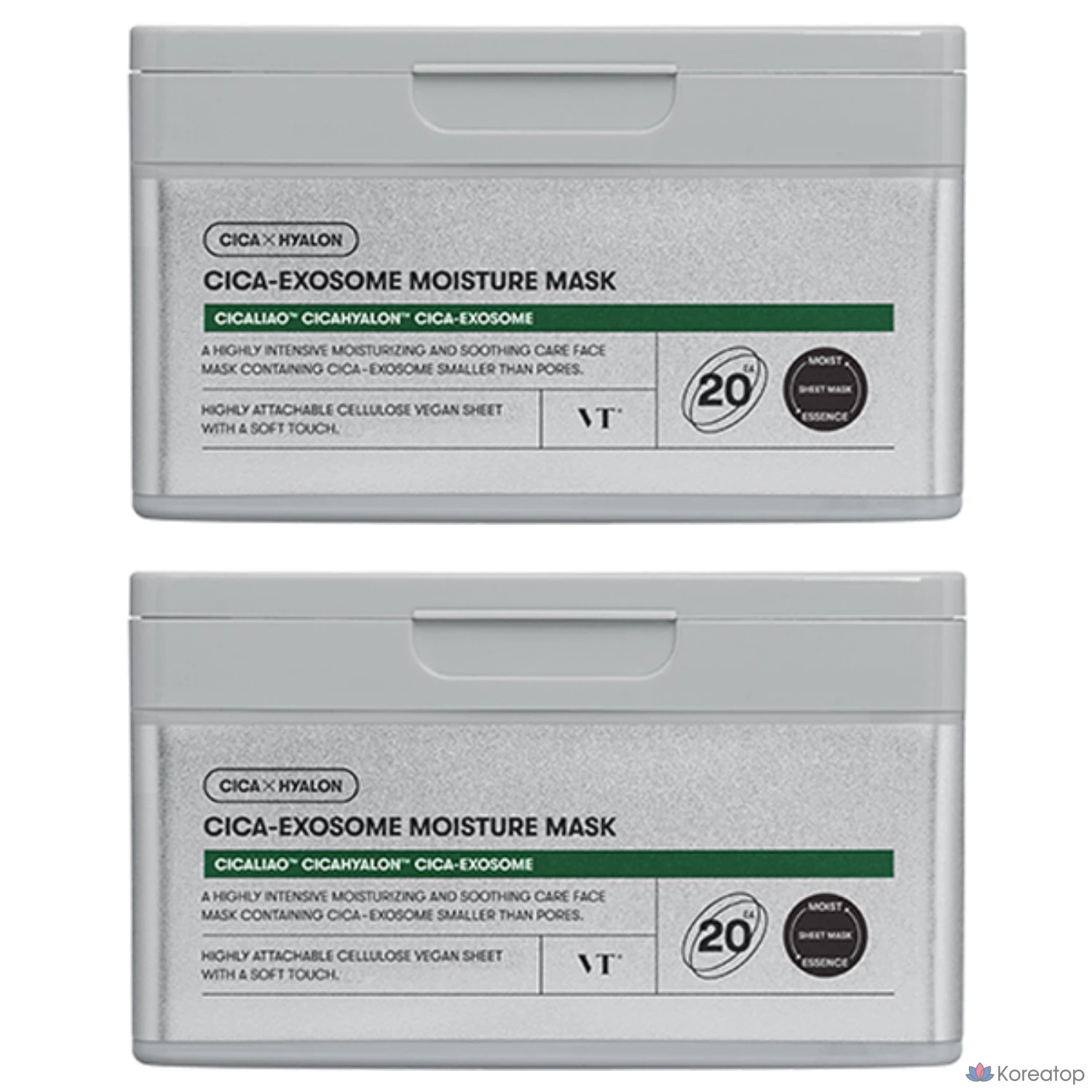 Увлажняющая маска VT Cosmetics Cica Exosome, 20 штук, 2 упаковки