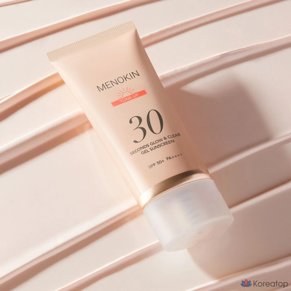 Menokine 30-Second Glow & Clear Gel Sunscreen Tone-Up SPF50+ PA++++, 1 шт., 50 мл