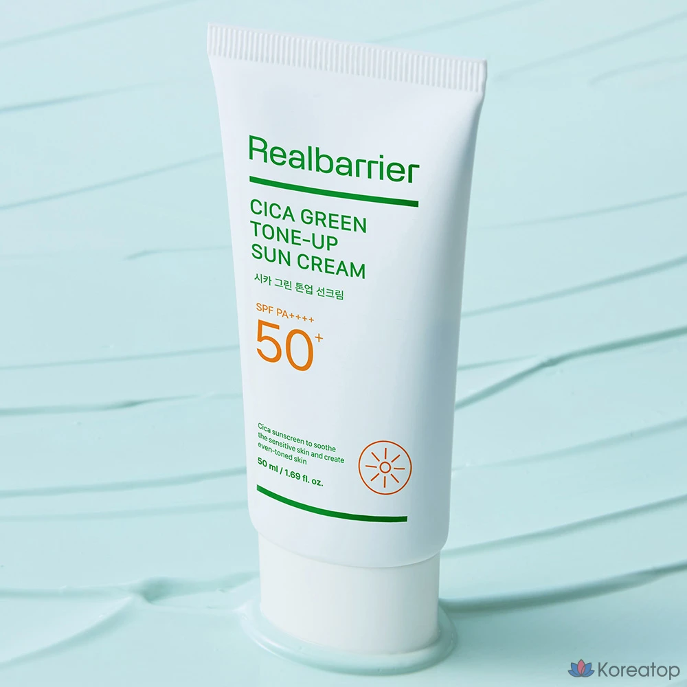 Солнцезащитный крем Real Barrier Cica Green Tone-Up SPF50+ PA++++, 50 мл, 1 шт.