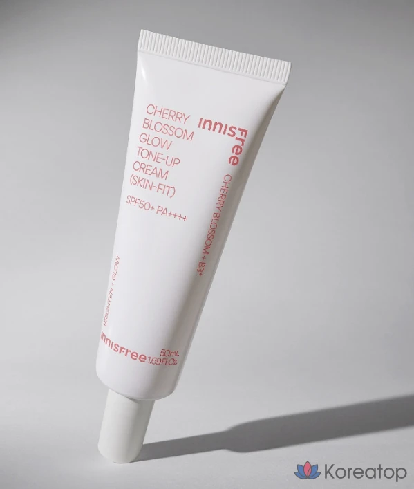 Innisfree New Cherry Blossom Glow Skin Fit Tone-Up Cream SPF50+ PA++++, розовый, 50 мл, 1 шт., фото 4