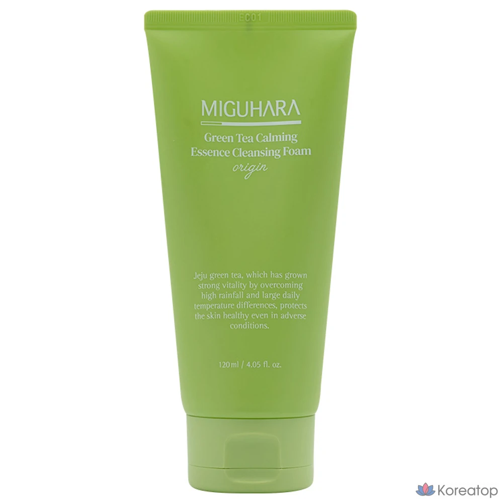 Очищающая пенка для лица Miguhara Green Tea Calming Essence Cleansing Foam Origin, 1 шт., 120 мл