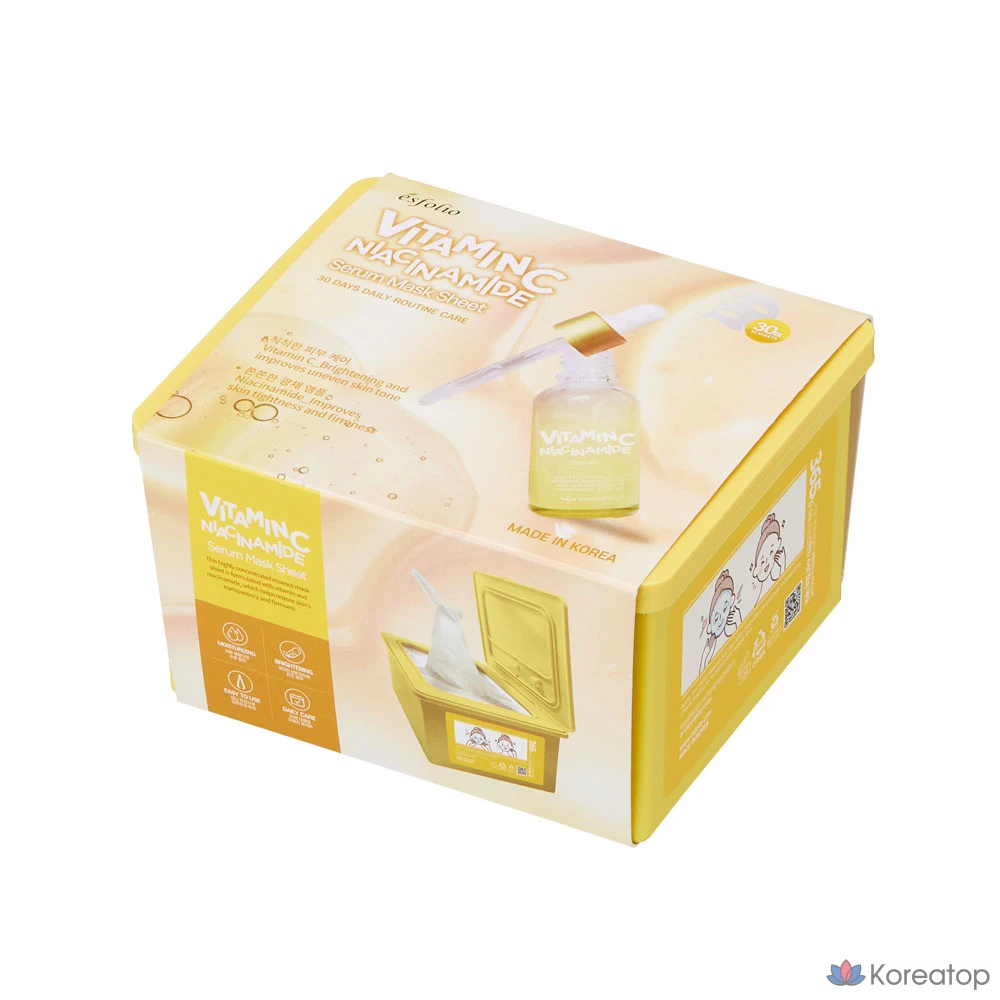 Набор масок-эссенций Esfolio с витамином С, 13 флаконов ампул с витамином С, 1 упаковка, 30 масок