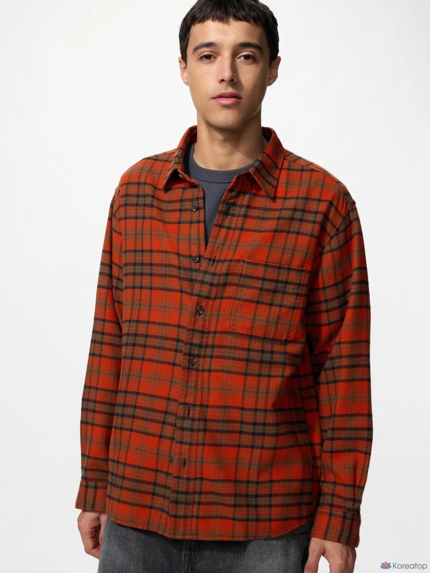 Рубашка фланелевая Uniqlo, тартан