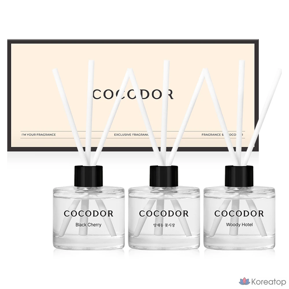 Диффузор для автомобиля Cocodor Signature, Black Cherry, Yangjae Flower Market, Woody Hotel, 50 мл x 3 шт., 1 шт.