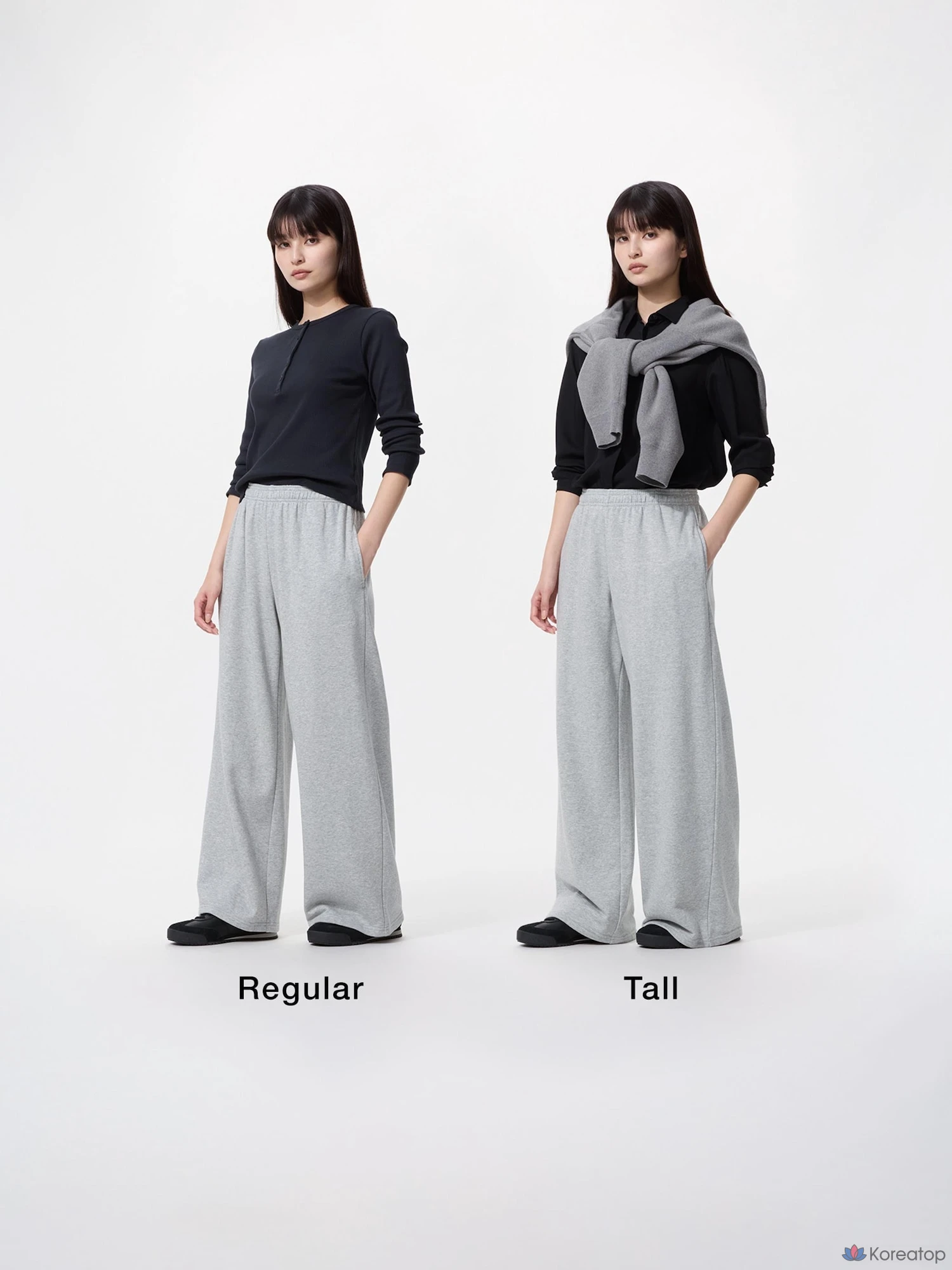 Брюки Uniqlo Sweat Wide Pants, длина штанины 70–73 см