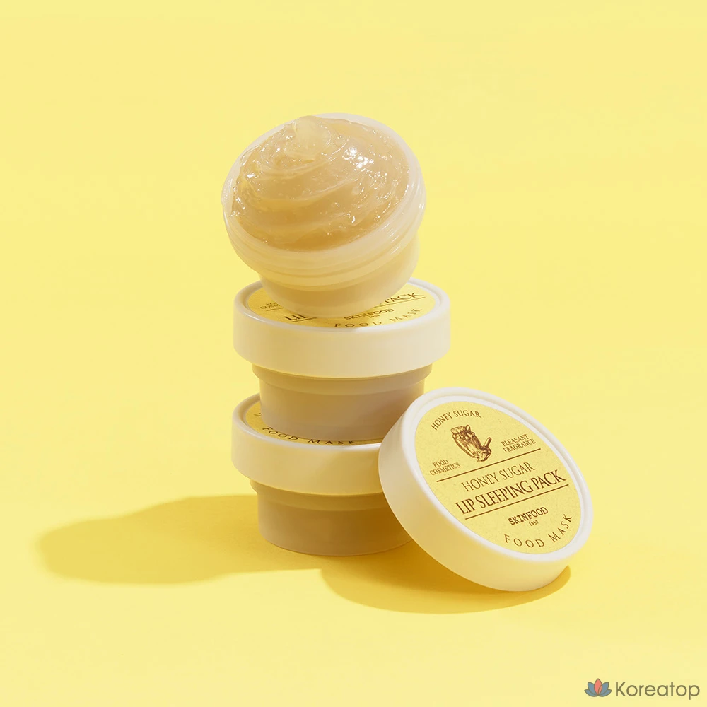 Skinfood Honey Sugar Food Lip Mask Sleeping Pack, Honey Scent, 21 г, 1 упаковка, 5 упаковок, фото 4