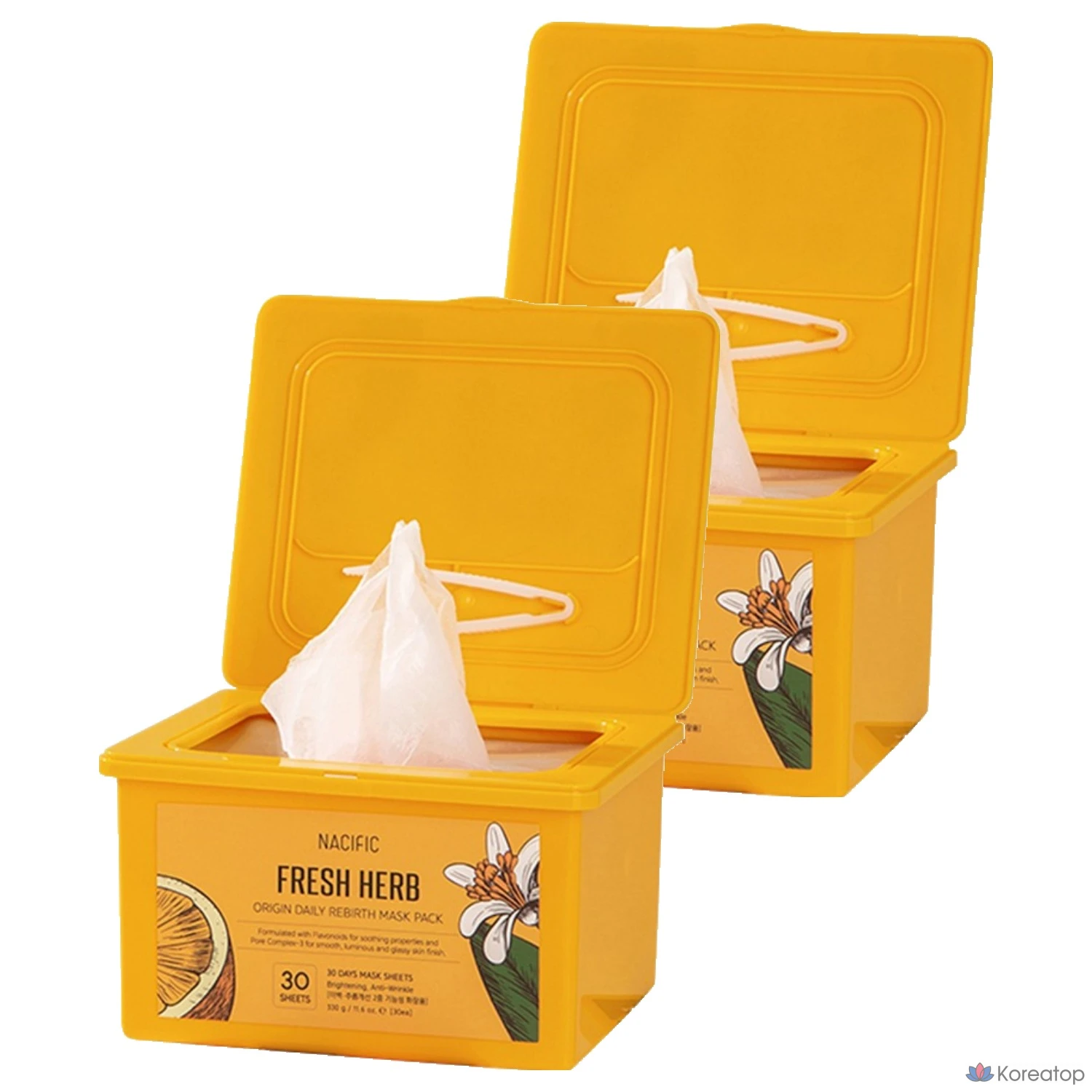Набор масок для лица NACIFIC Fresh Herb Origin Daily Reversal Mask Pack, 30 штук, 2 упаковки.