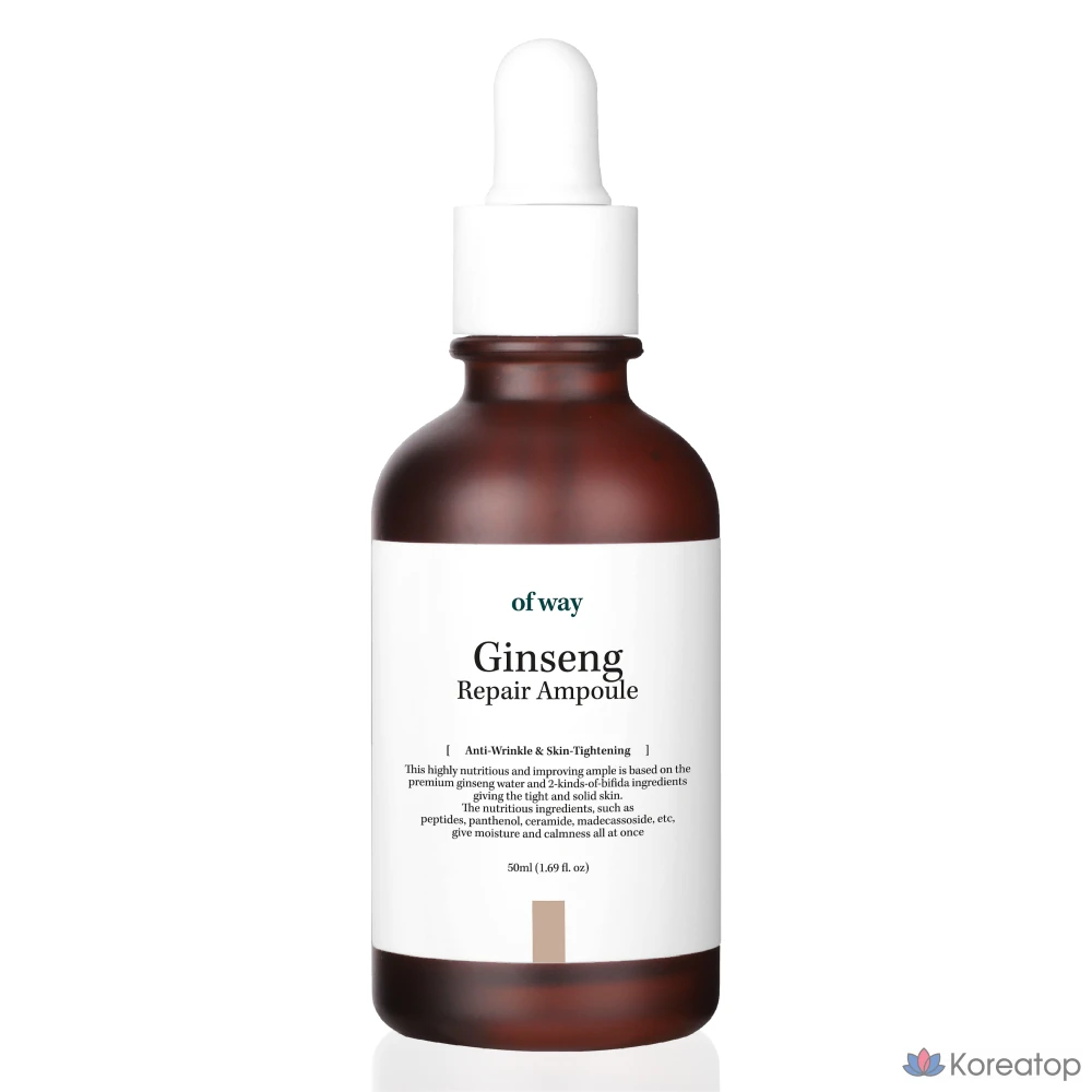 Ovway 6-пептидная ампула для восстановления кожи с органическим красным женьшенем, 1 шт., 50 мл