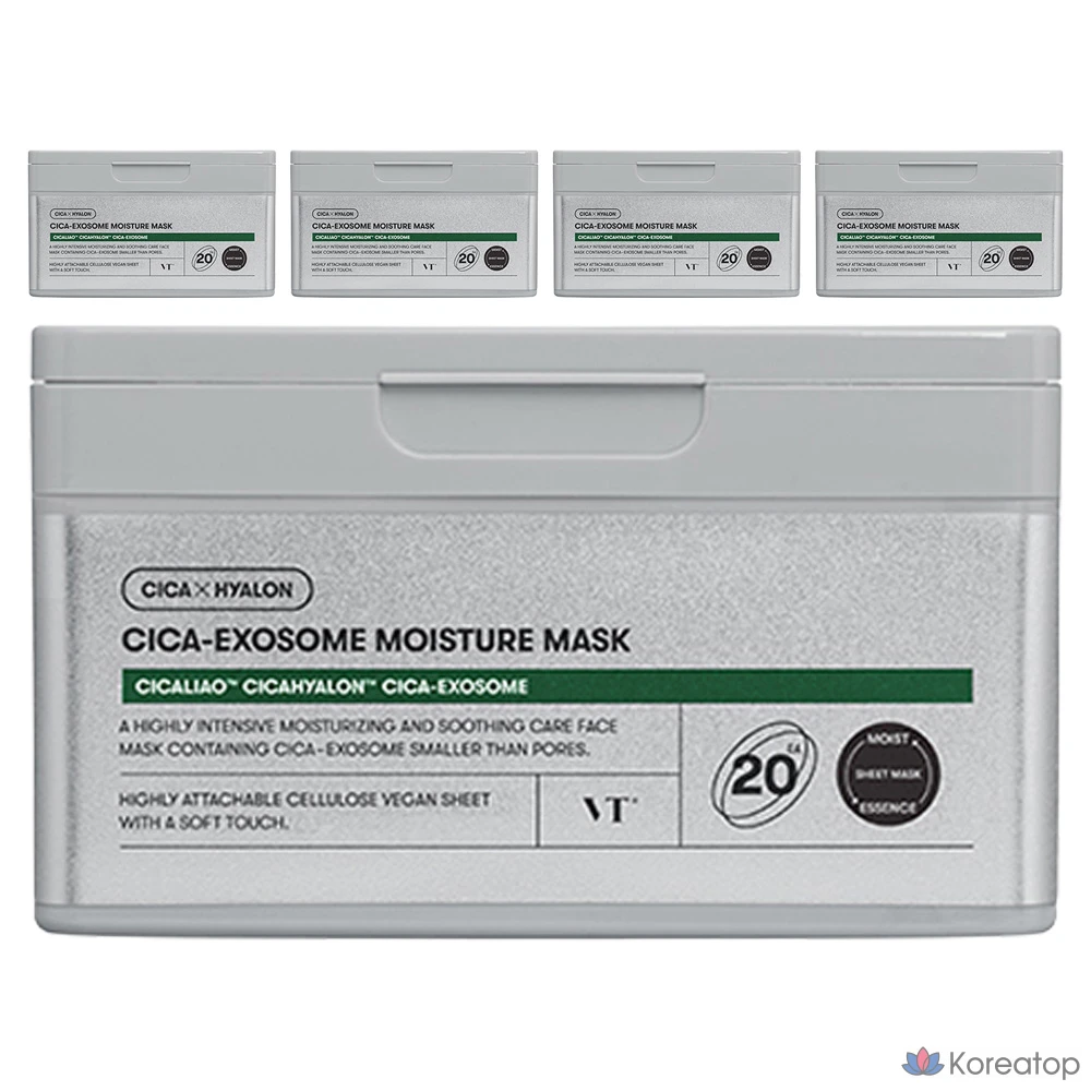 Увлажняющая маска VT Cosmetics Cica Exosome, 20 штук, 5 упаковок