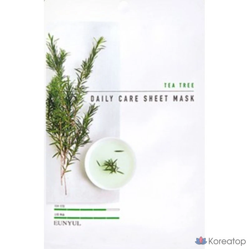 Тканевые маски для ежедневного ухода с маслом чайного дерева Eunyul Silver Tea Tree, 10 шт., упаковка из 4 шт.
