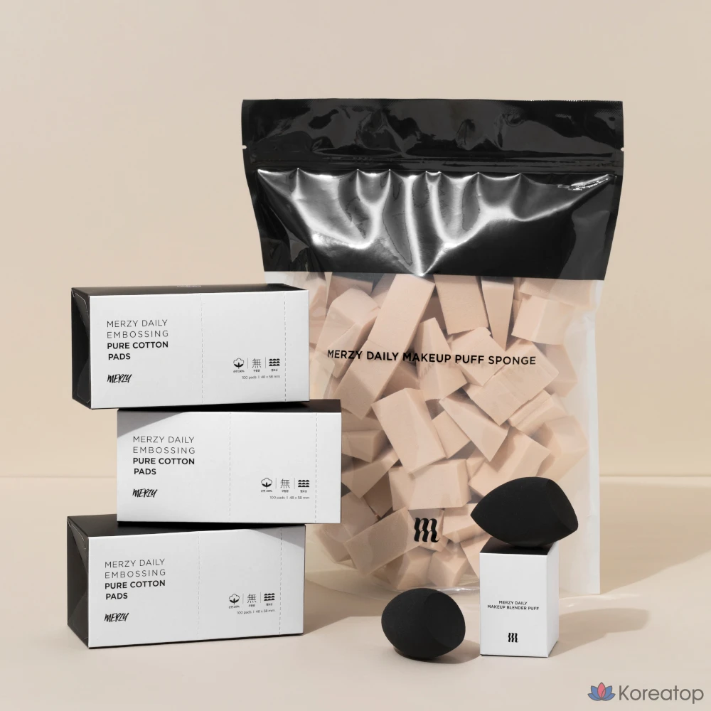 Набор треугольных спонжей для ежедневного макияжа MERZY Daily Makeup, 100 шт., 1 шт.