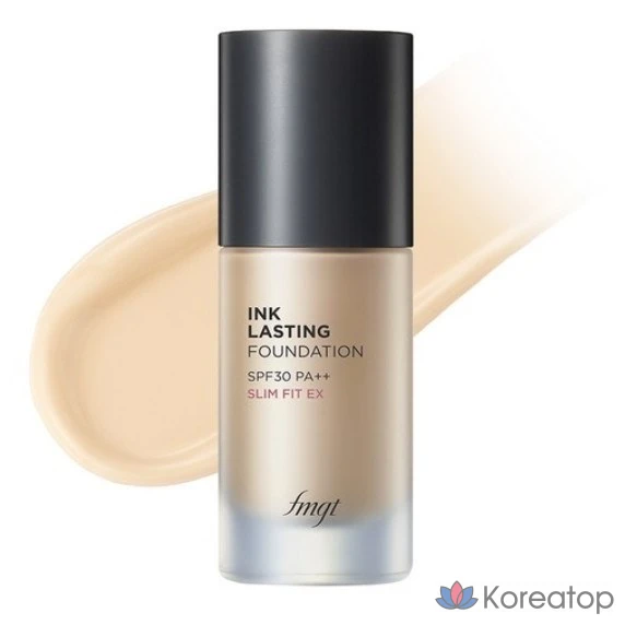 Тональный крем The Face Shop Ink Lasting Foundation Slim Fit, 30 мл, 1 шт., N201, цвет «Абрикосово-бежевый».