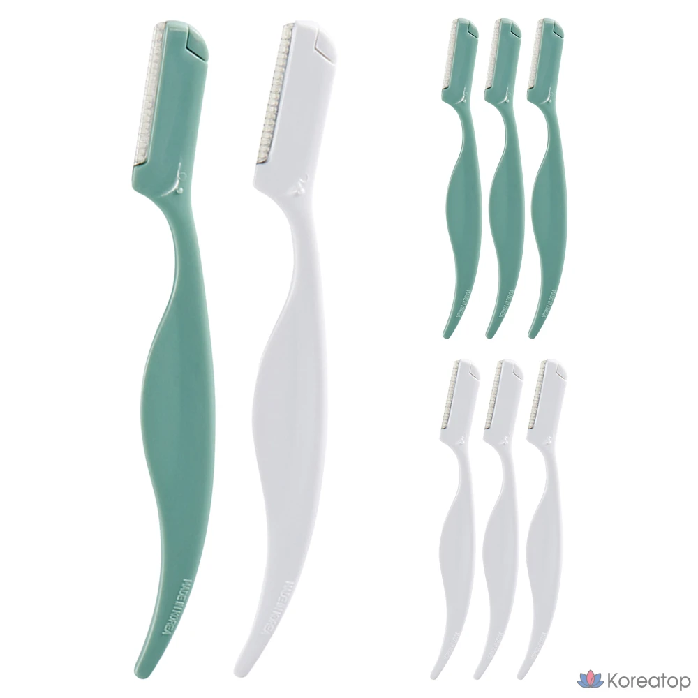 Набор из 2 лезвий для коррекции бровей FMGT Daily Beauty Tools, 1-Stage, разных цветов, 6 штук.