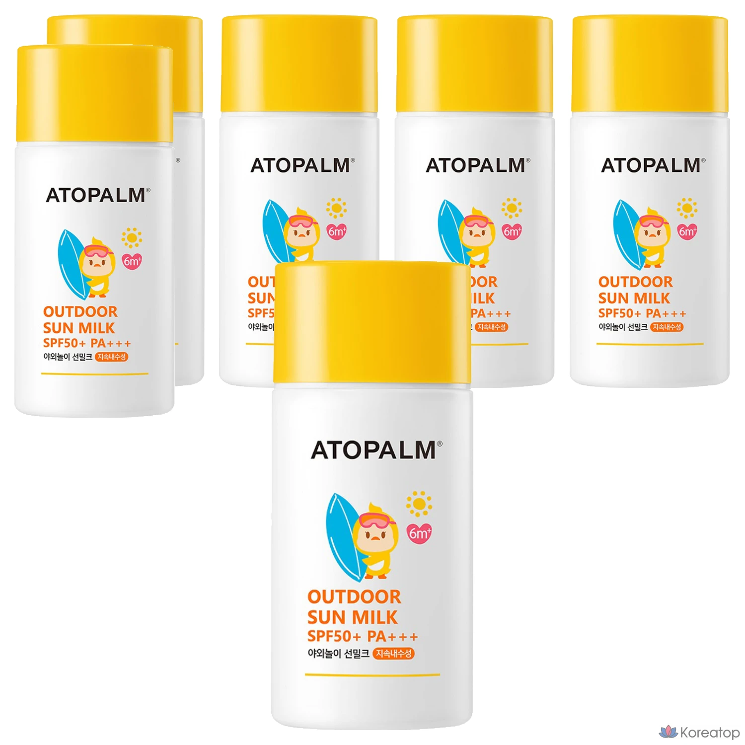 Солнцезащитный крем Atopalm Outdoor Play Waterproof Sun Milk SPF50+ PA+++, 55 г, 6 шт.