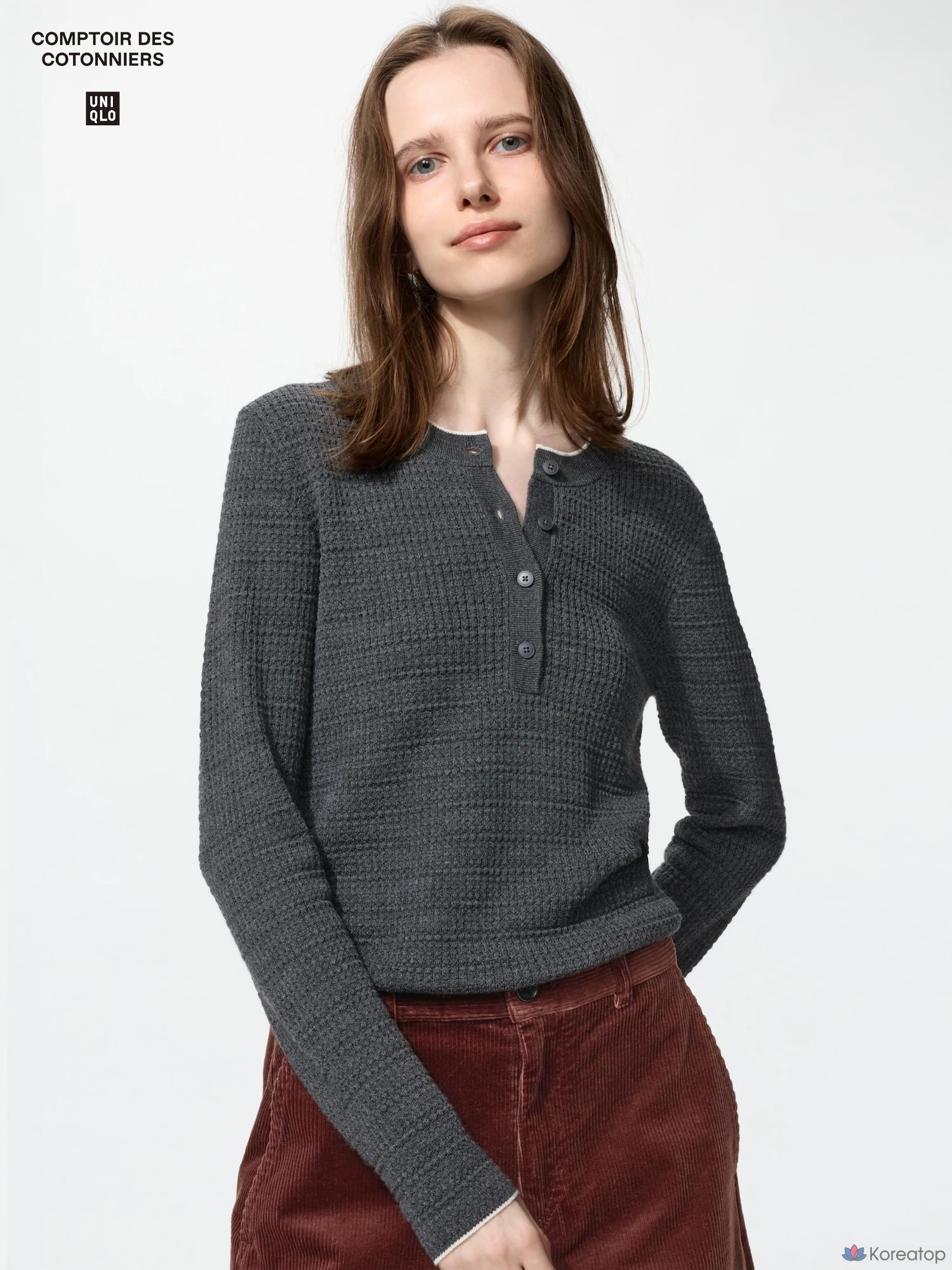 Свитер Uniqlo Merino Blend Henley Neck Sweater