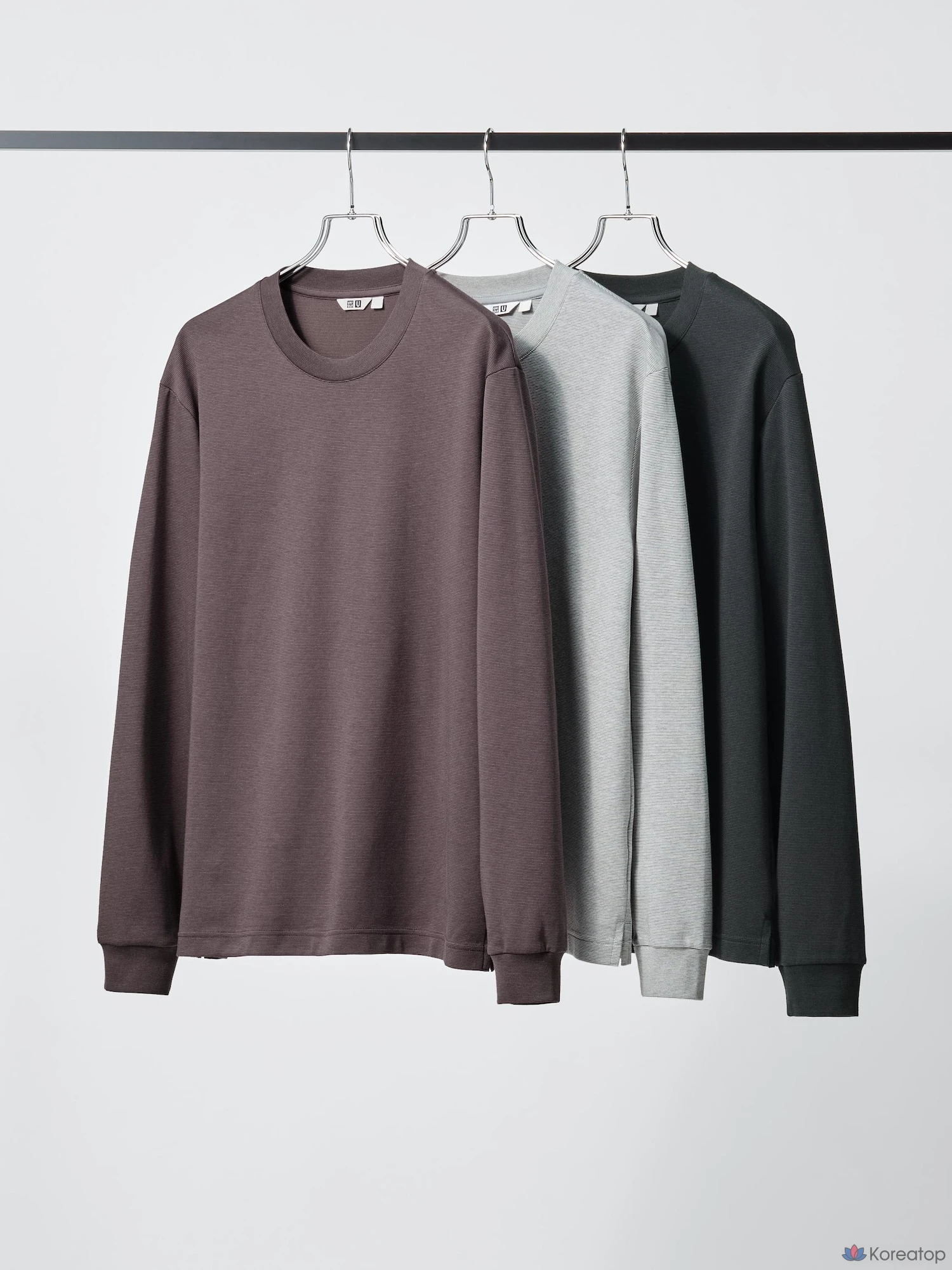 Футболка Uniqlo AIRism Cotton Striped Long Sleeve