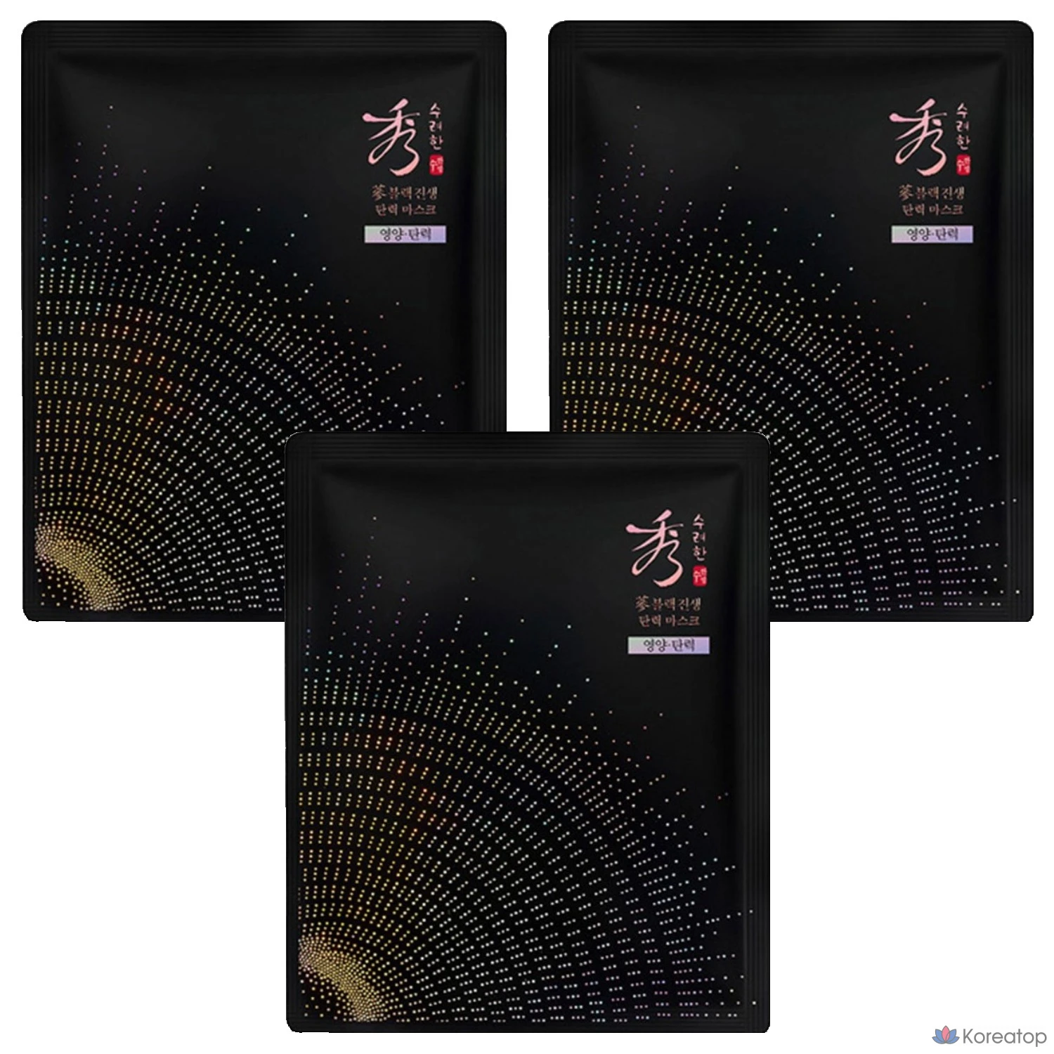 Маска для повышения эластичности кожи Sooryehan с черным женьшенем, 33 мл, 1 упаковка, 3 штуки