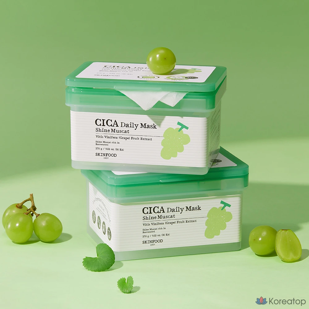 Skinfood Shine Muscat Cica Daily Mask, 270 г, 30 штук, 1 упаковка