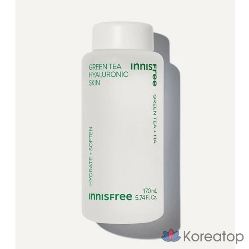 INNISFREE Увлажняющий тонер с экстрактом зеленого чая и гиалуроновой кислотой для сияния кожи, 170 мл