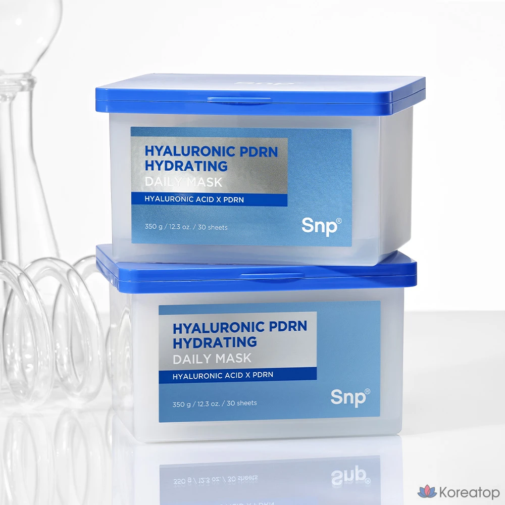 Увлажняющая маска для лица SNP с гиалуроновой кислотой и PDRN, 1 упаковка, 30 штук.
