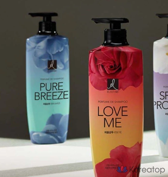 Парфюмированный шампунь Elastine Pure Breeze с ароматом розы и пиона, 600 мл, 1 шт.