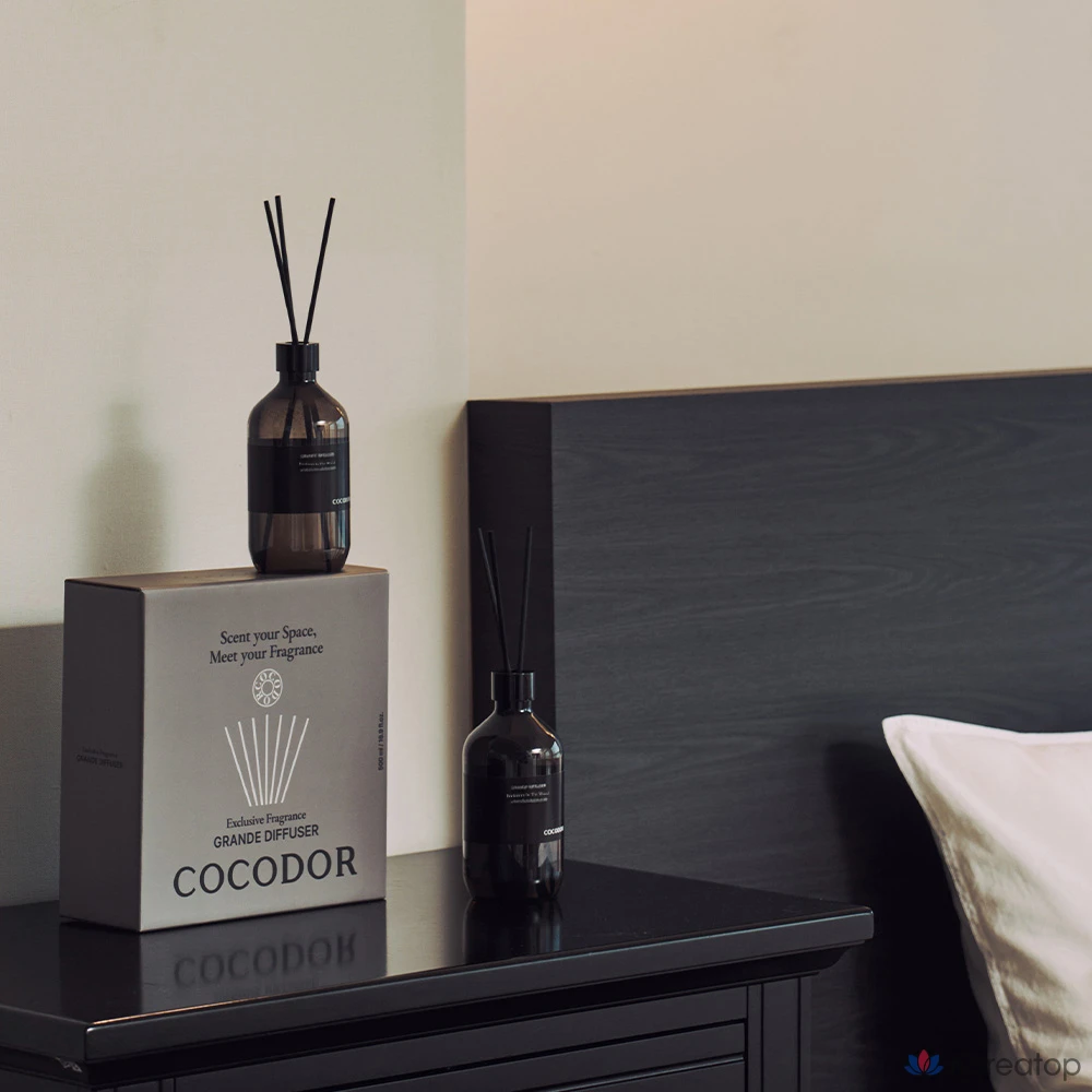 Диффузор для дома Cocodor Grande Diffuser Set, ароматы Woody Hotel, Pure Cotton, Bookstore in the Wood, 500 мл x 3 шт.