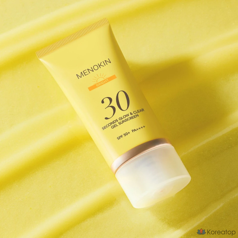Menokine 30-Second Glow & Clear Gel Sunscreen Bright SPF50+ PA++++, 1 шт., 50 мл