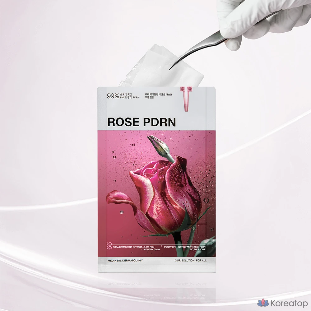 Тканевая маска для лица MEDIHEAL Rose PDRN Essential Mask, 20 шт., фото 4
