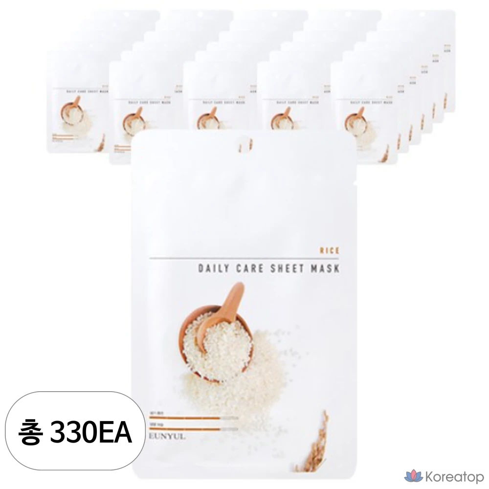 Тканевые маски для ежедневного ухода за кожей Eunyul Rice, 1 упаковка, 330 штук.