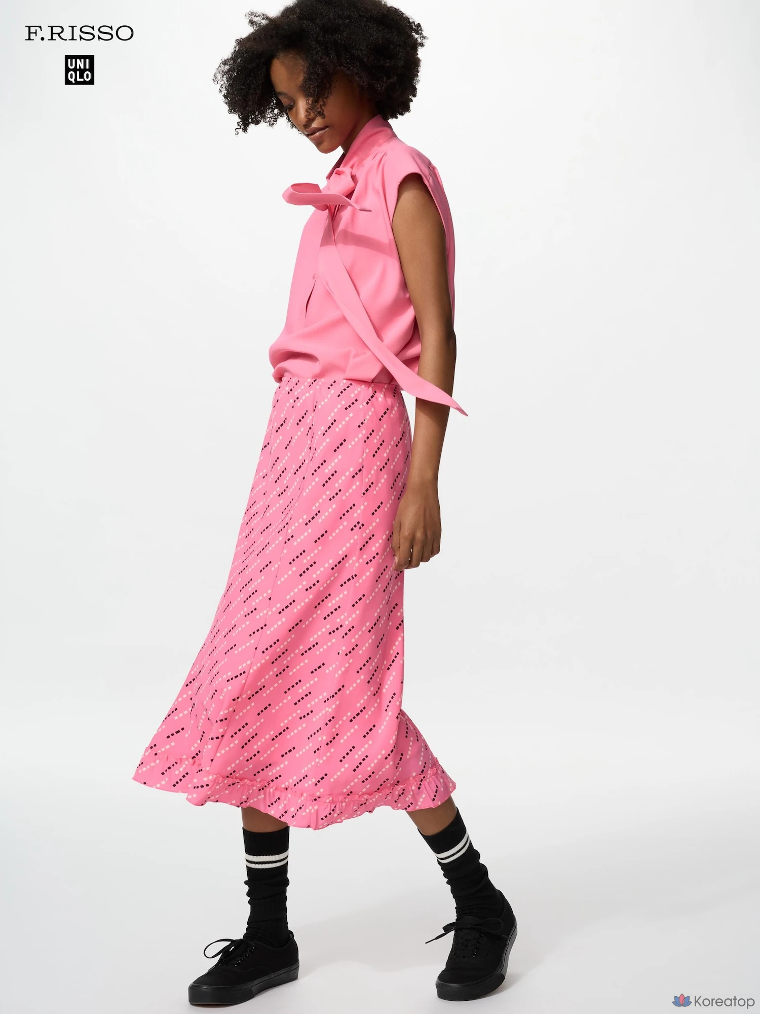 Юбка Uniqlo Flare Long Skirt, принт