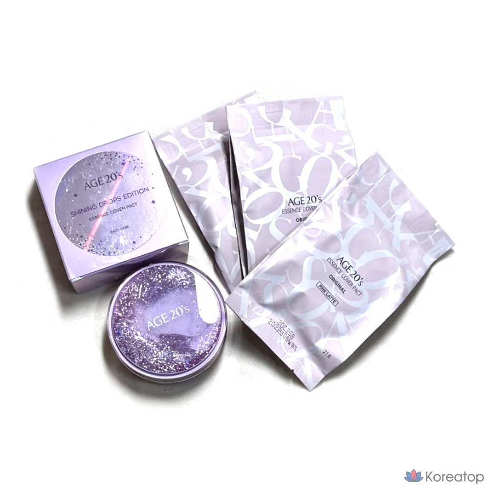 Аромат «Сияющая капля» для 20-летних, Essence Cover Pact Case + сменный блок 12,5 г x 3 шт., № 13 «Розовый латте», 1 шт.