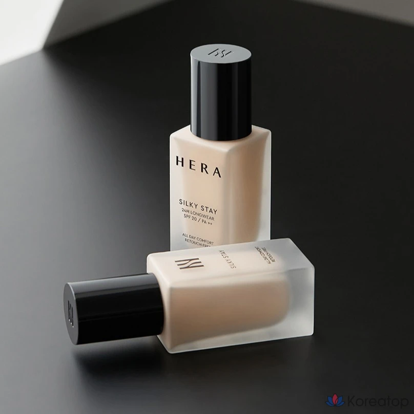 Флюид для лица Hera Silky Stay 24H Longwear Foundation, оттенок 21W1 Warm Vanilla, 30 г, 1 шт., фото 7