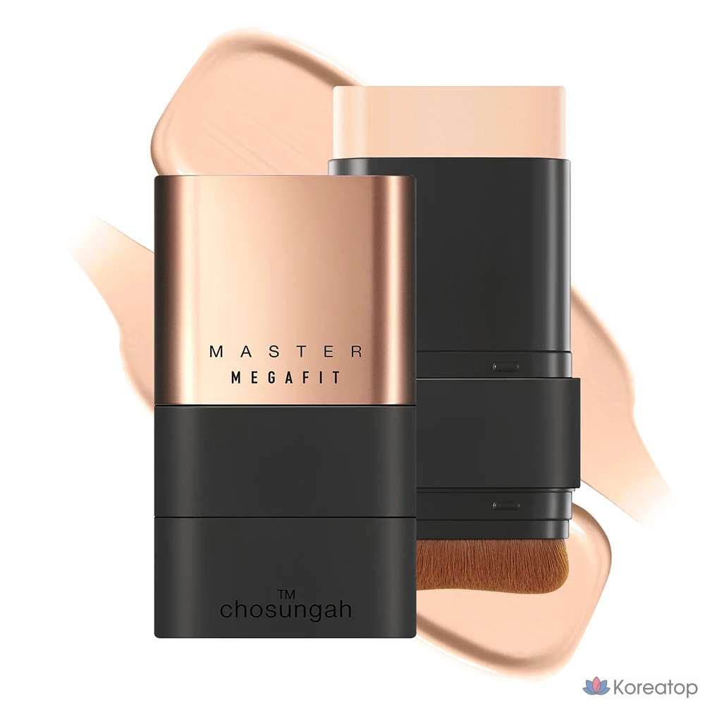 Тональный крем-стик CHOSUNGAH™ Mega Fit Master Stick Foundation SPF50+ PA++++ 16 г, 1 шт., персиково-бежевый.