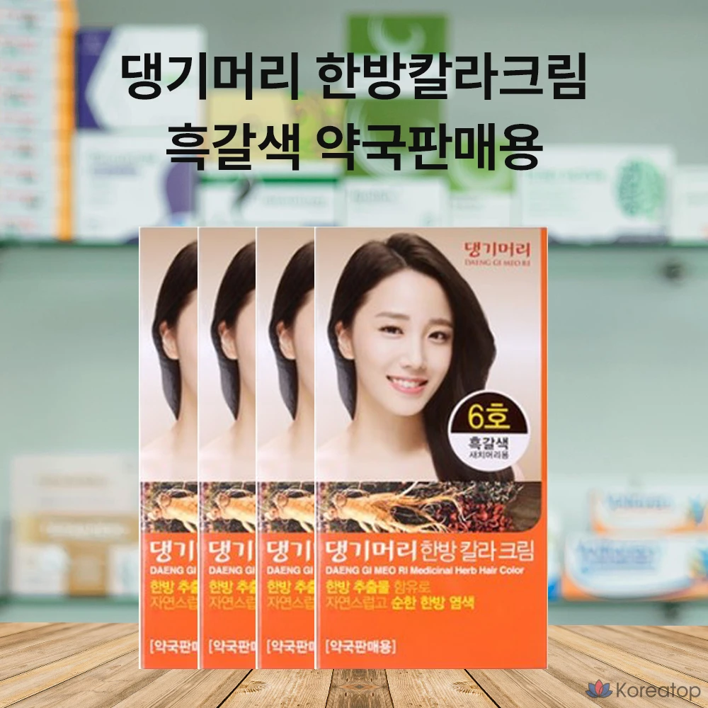 Крем-краска для седых волос Danggi Meori Oriental Color Cream, черно-коричневая, 1 шт.