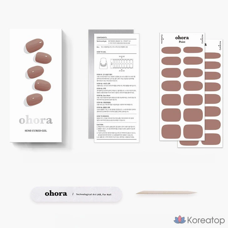 Набор гель-наклеек для ногтей Ohora Gel Strip Nail 30-piece Set, оттенок Mauve Pink, 30 шт.