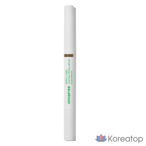 Карандаш для бровей Innisfree Simple Label Lasting Pencil Brow, 0,15 г, 4 оттенка пепельно-коричневого цвета, 1 шт.