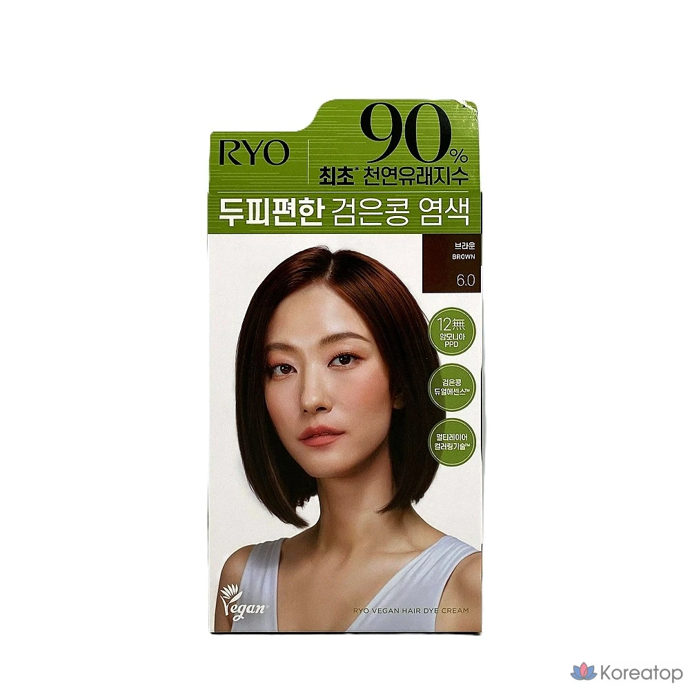 Краска для кожи головы Ryo Black Bean Dye, 120 г (2 применения), коричневый цвет, 1 шт.