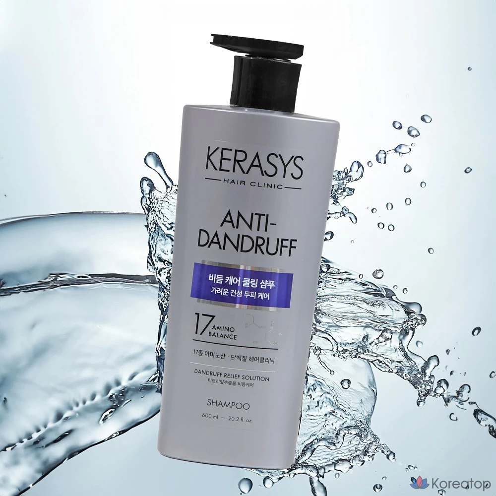 Охлаждающий протеиновый шампунь KeraSys для ухода за кожей головы и борьбы с перхотью, 600 мл, 1 шт.