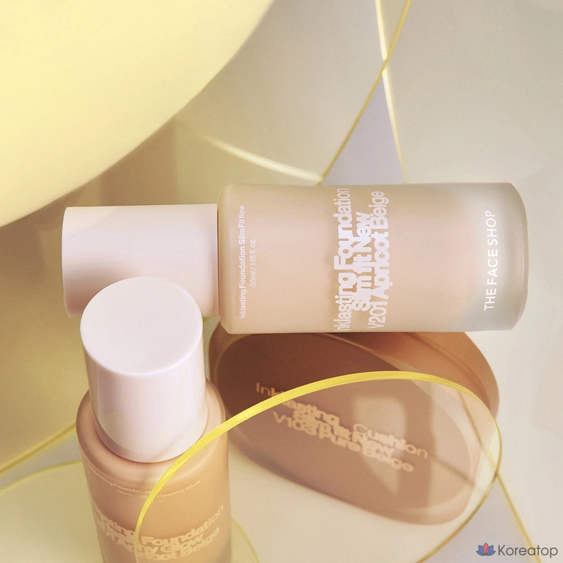 Тональный крем The Face Shop Ink Lasting Foundation Healthy Glow, N201 Абрикосово-бежевый, 1 шт., фото 5