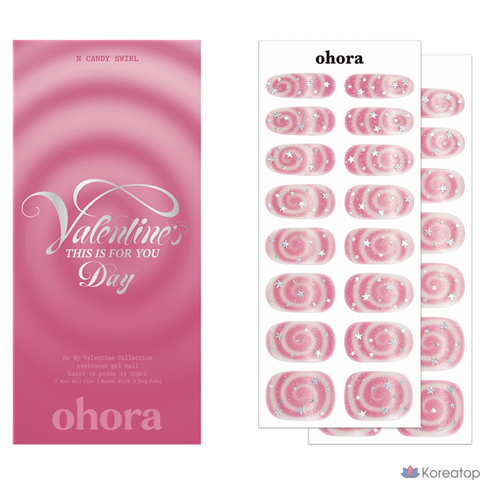 Гель-лак для ногтей Ohora Gel Nail Strip, N Candy Swirl, 1 шт.