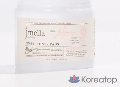 Тонизирующие подушечки для лица Jmella In France Sparkling Rose, 150 мл, 70 листов, 1 шт.